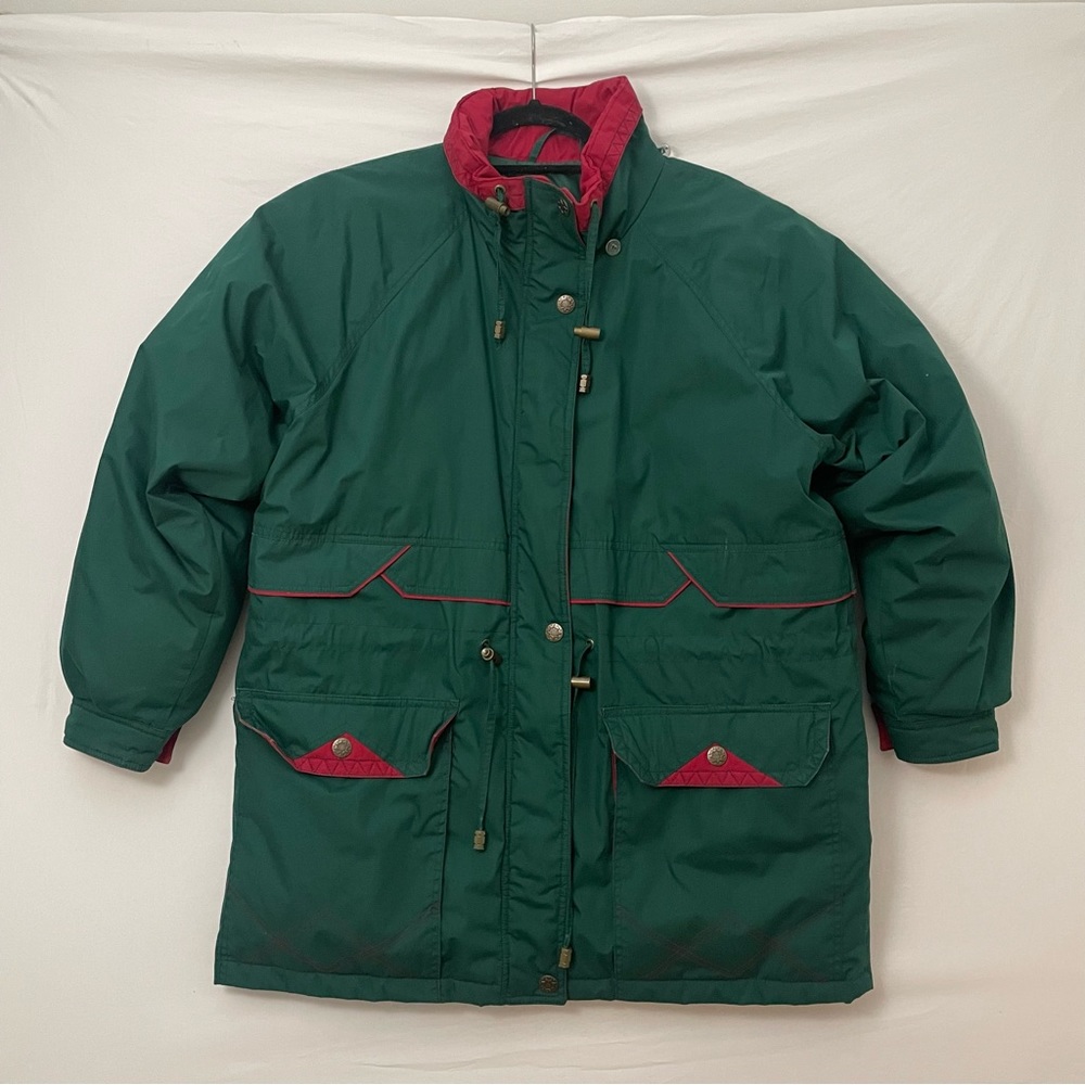 VTG Current Seen Green Insulated Winter Ski Jacket Size Medium Vintage 90s READ